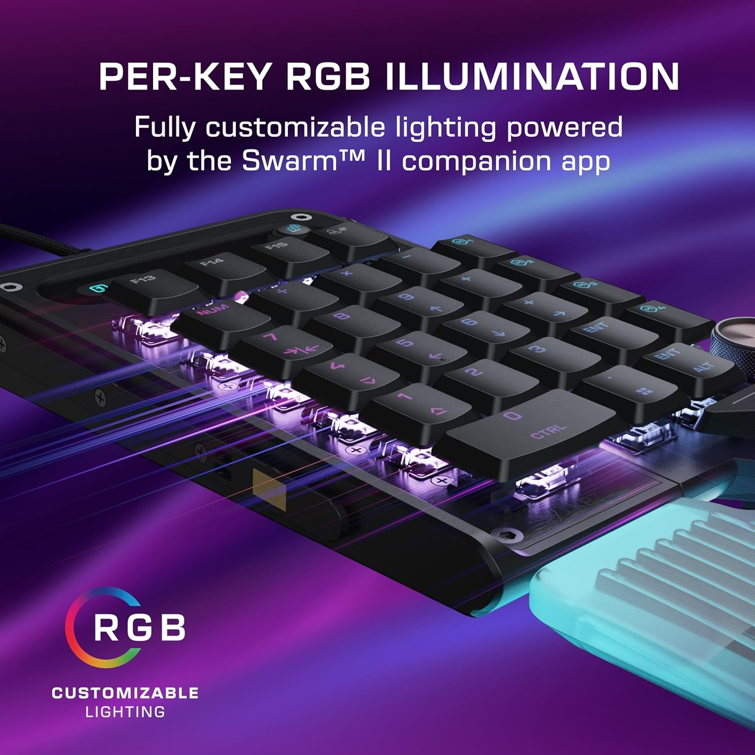 imageTurtle Beach Command Series KB7 TKL Wired Gaming Keyboard 43 Touchscreen Command Display Titan LowProfile Hall Effect Switches Double Shot PBT Keycaps True 8K Polling PerKey RGB LightingKP7 Keypad
