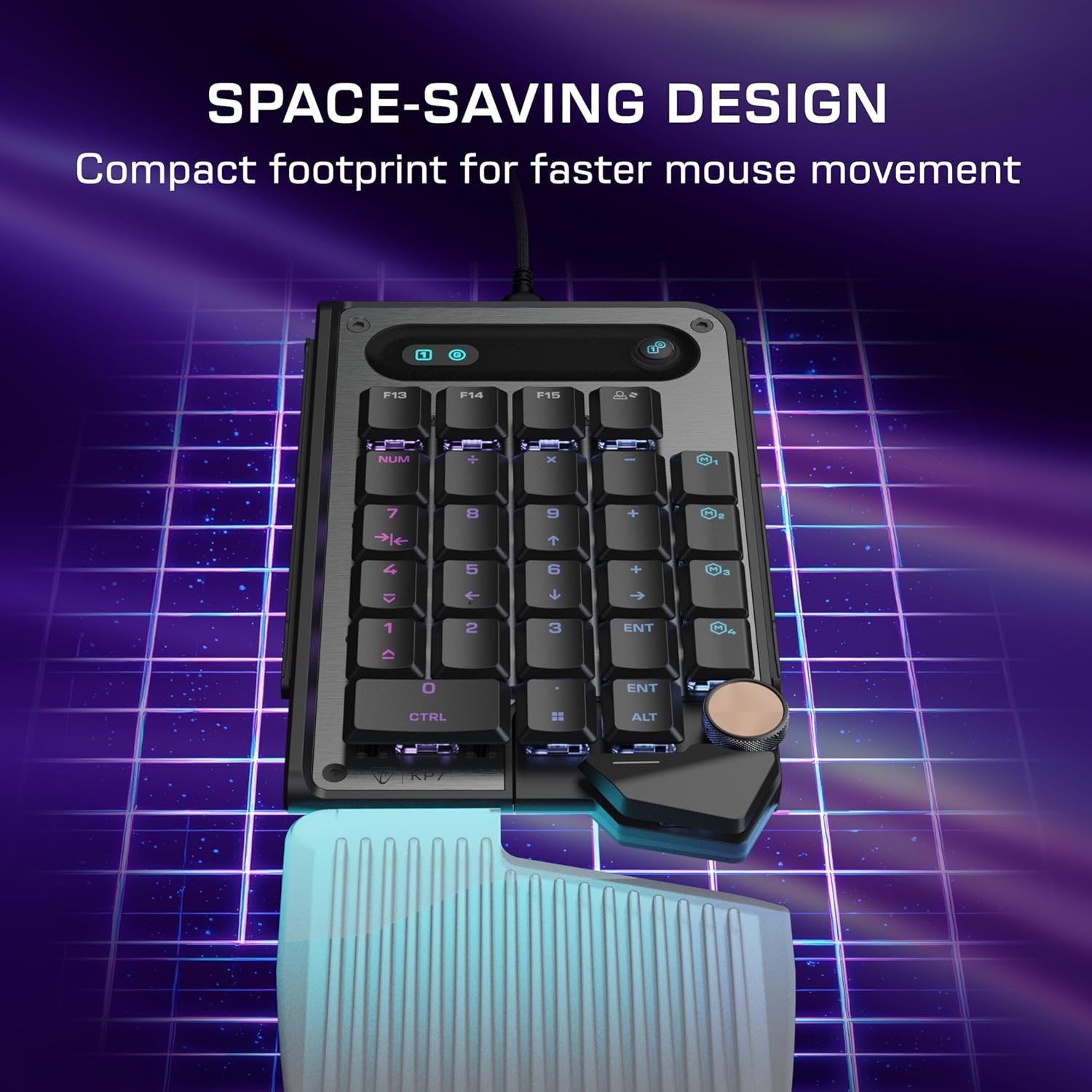 imageTurtle Beach Command Series KB7 TKL Wired Gaming Keyboard 43 Touchscreen Command Display Titan LowProfile Hall Effect Switches Double Shot PBT Keycaps True 8K Polling PerKey RGB LightingKP7 Keypad