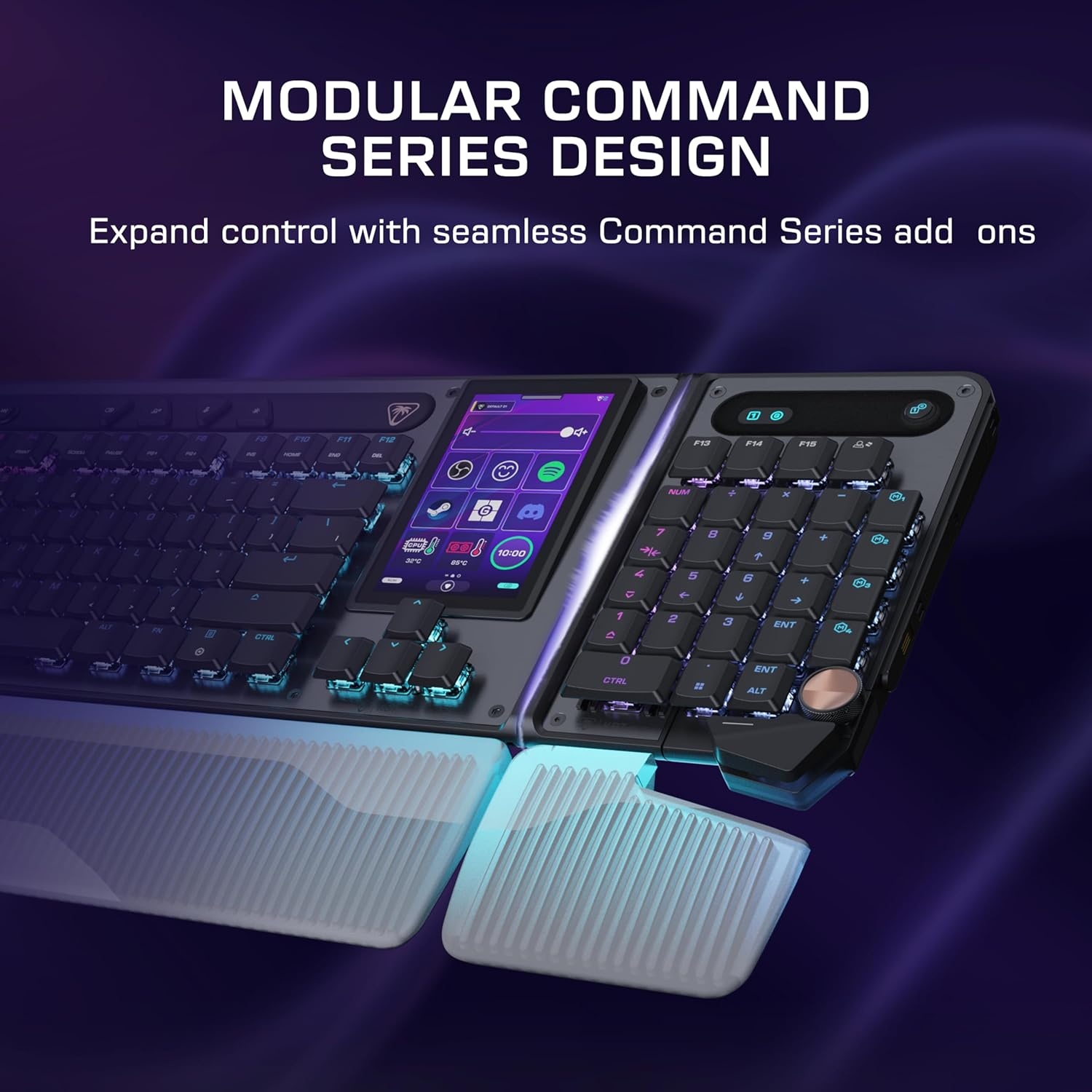 imageTurtle Beach Command Series KB7 TKL Wired Gaming Keyboard 43 Touchscreen Command Display Titan LowProfile Hall Effect Switches Double Shot PBT Keycaps True 8K Polling PerKey RGB LightingKB7 Keyboard