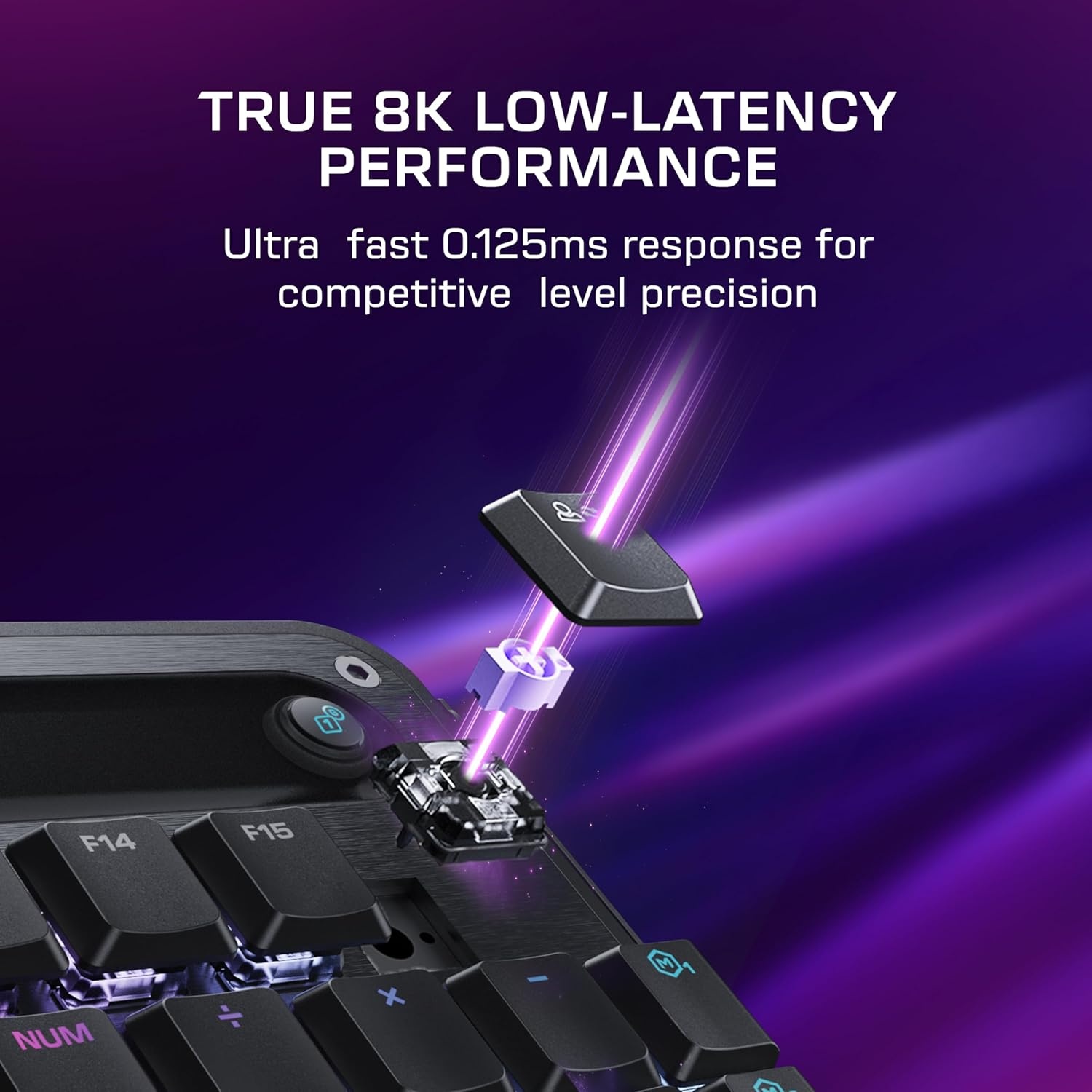 imageTurtle Beach Command Series KB7 TKL Wired Gaming Keyboard 43 Touchscreen Command Display Titan LowProfile Hall Effect Switches Double Shot PBT Keycaps True 8K Polling PerKey RGB LightingKP7 Keypad