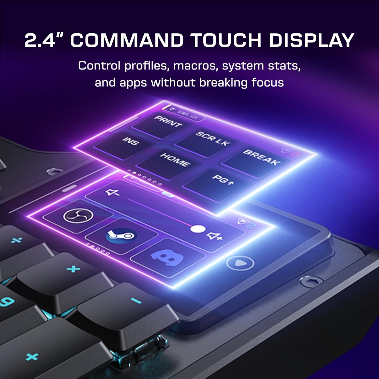 imageTurtle Beach Command Series KB7 TKL Wired Gaming Keyboard 43 Touchscreen Command Display Titan LowProfile Hall Effect Switches Double Shot PBT Keycaps True 8K Polling PerKey RGB LightingKB5 Keyboard