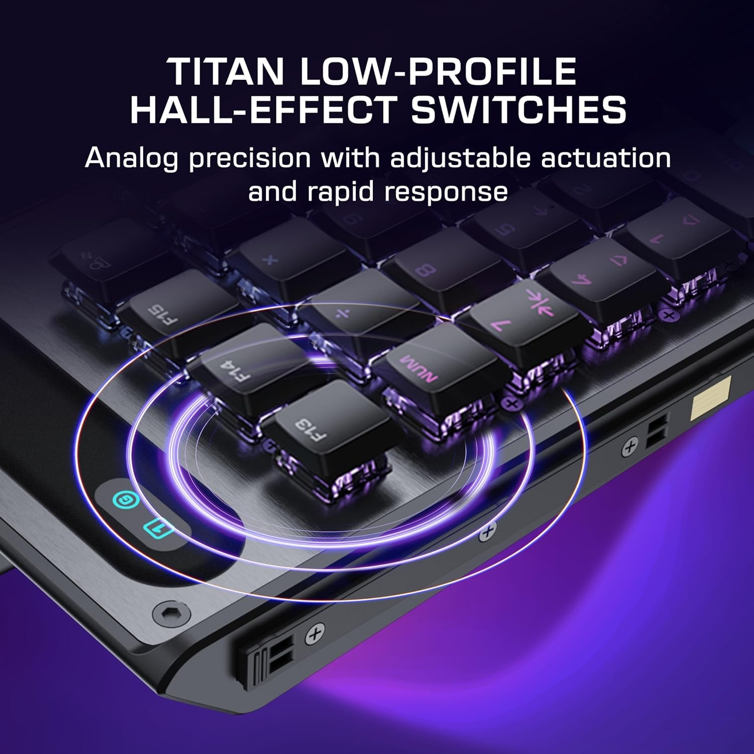 imageTurtle Beach Command Series KB7 TKL Wired Gaming Keyboard 43 Touchscreen Command Display Titan LowProfile Hall Effect Switches Double Shot PBT Keycaps True 8K Polling PerKey RGB LightingKP7 Keypad