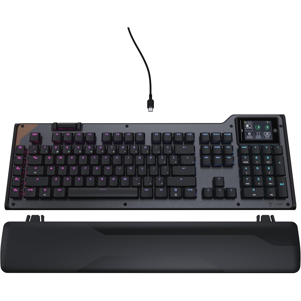 imageTurtle Beach Command Series KB7 TKL Wired Gaming Keyboard 43 Touchscreen Command Display Titan LowProfile Hall Effect Switches Double Shot PBT Keycaps True 8K Polling PerKey RGB LightingKB5 Keyboard