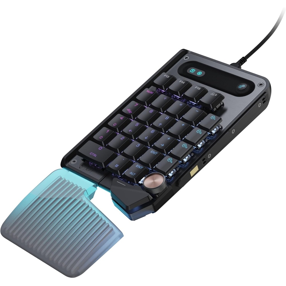 imageTurtle Beach Command Series KB7 TKL Wired Gaming Keyboard 43 Touchscreen Command Display Titan LowProfile Hall Effect Switches Double Shot PBT Keycaps True 8K Polling PerKey RGB LightingKP7 Keypad