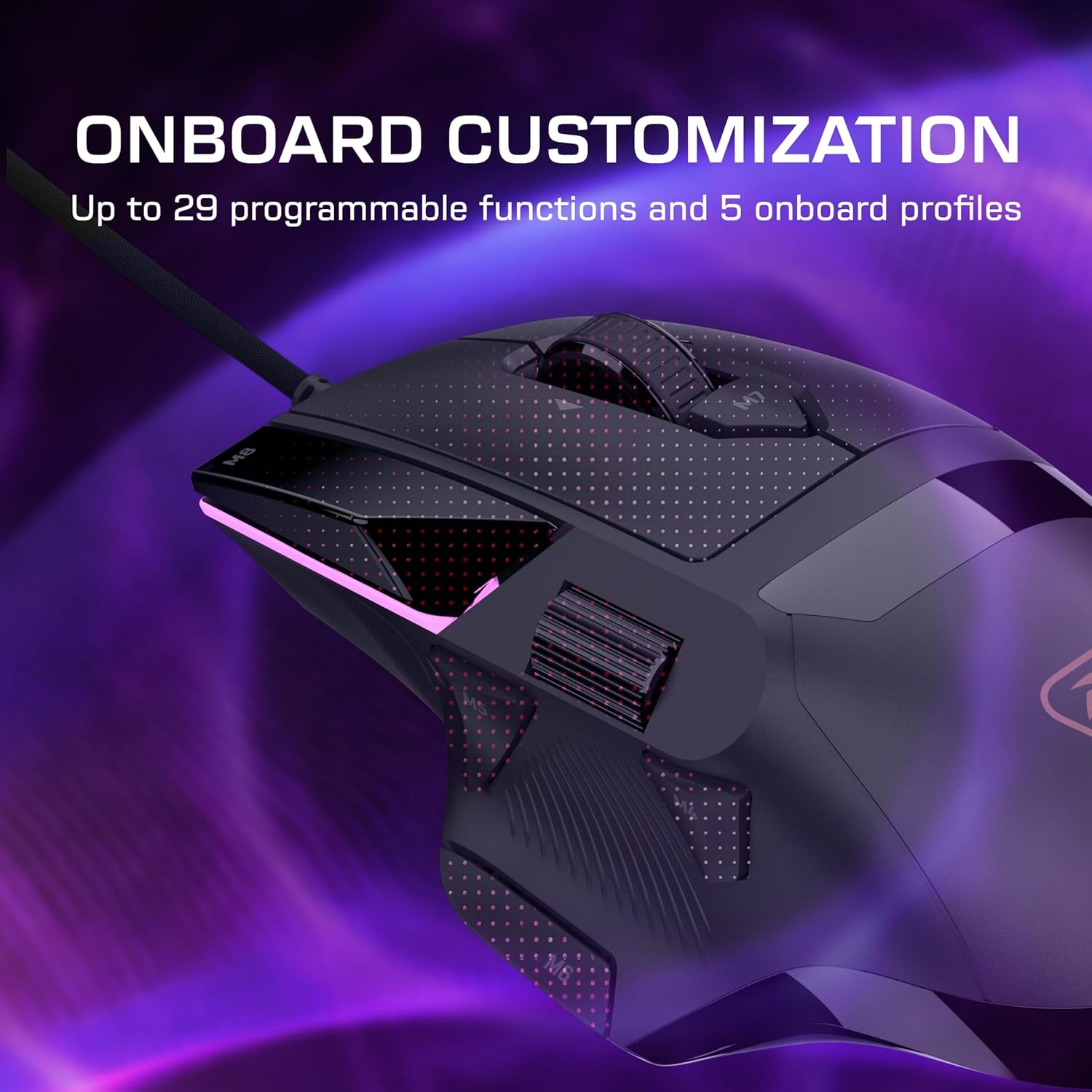 image:imageTurtle Beach Command Series MC7 Wireless Gaming Mouse BuiltIn Touchscreen Command Display True 8K Polling OwlEye 30K DPI Optical Sensor TriMode Connectivity Titan Optical Switches Charge DockMC3 Wired Mouse