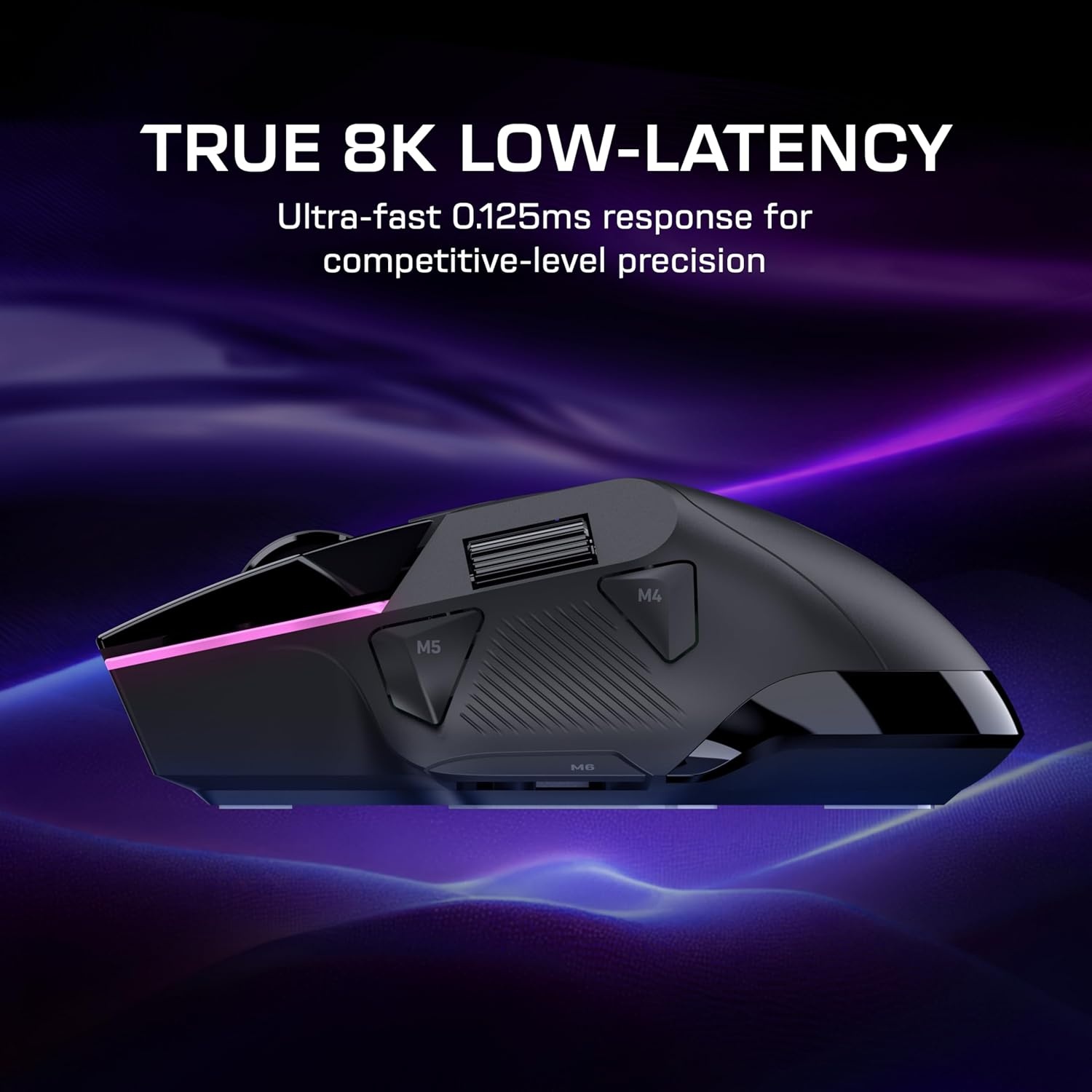 image:imageTurtle Beach Command Series MC7 Wireless Gaming Mouse BuiltIn Touchscreen Command Display True 8K Polling OwlEye 30K DPI Optical Sensor TriMode Connectivity Titan Optical Switches Charge DockMC5 Wireless Mouse