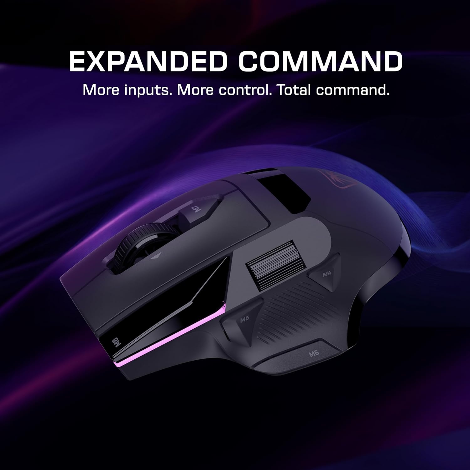 image:imageTurtle Beach Command Series MC7 Wireless Gaming Mouse BuiltIn Touchscreen Command Display True 8K Polling OwlEye 30K DPI Optical Sensor TriMode Connectivity Titan Optical Switches Charge DockMC5 Wireless Mouse